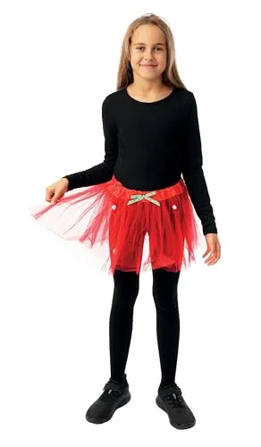P'tit Clown Re22365 Tutù Natale Bambina Rosso tulle