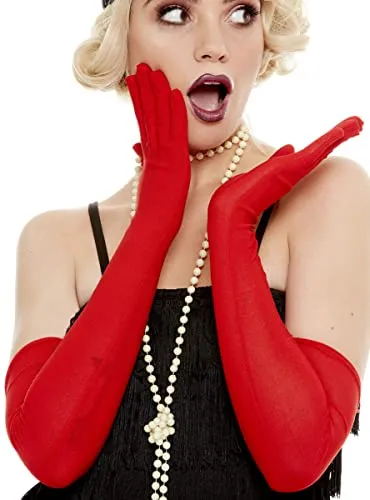 Funidelia Guanti Rossi Lunghi Accessorio Costume Rosso Adulto
