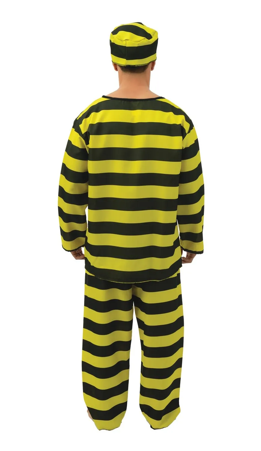 P'tit Clown Prigioniero costume adulto L-XL giallo nero