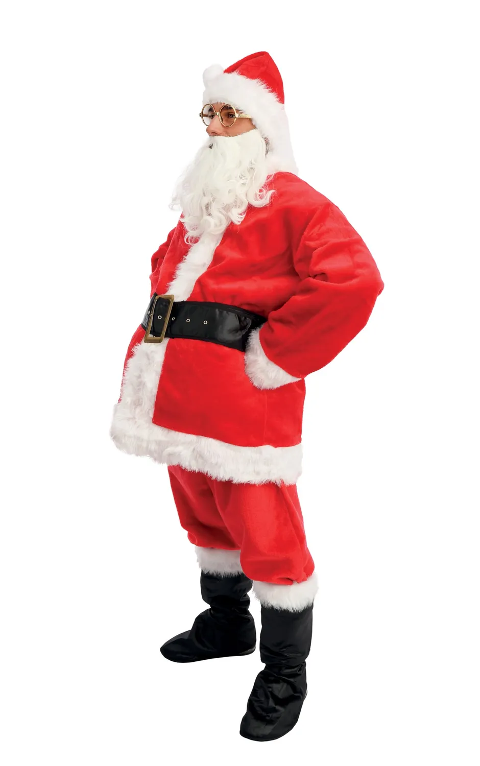 P'tit Clown costume Babbo Natale adulto pelliccia con accessori