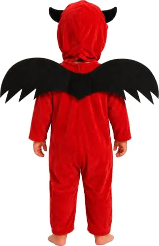 Guirca Costume Diavolo Bambino 18-24 Mesi Tuta Rossa Ali Nere