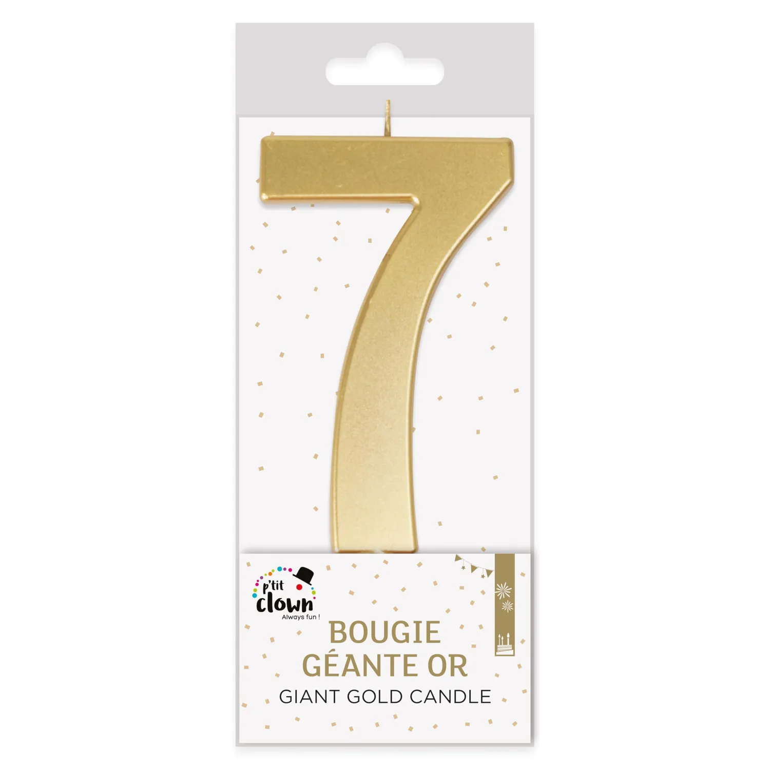 P'tit Clown 23957 candela gigante oro numero 7