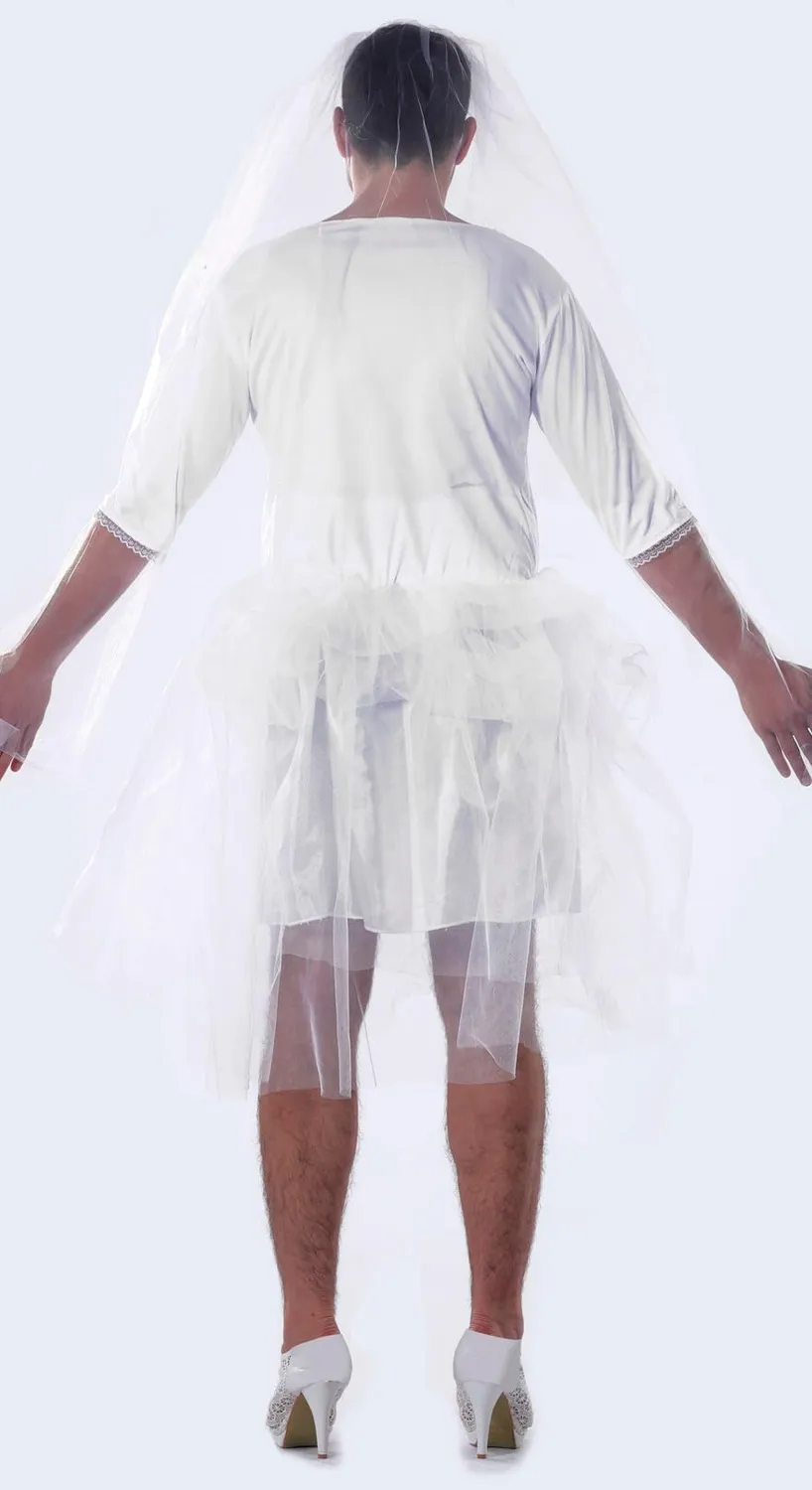 Guirca Sposa costume uomo adulto bianco con velo