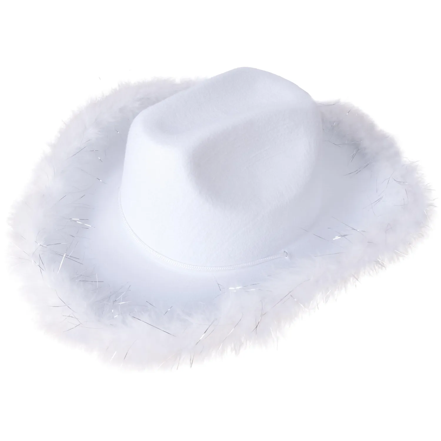 P'tit Clown Cow Girl cappello feltro bianco piume