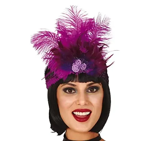 Fiestas Guirca Fascia Paillettes Viola Piume Taglia Unica