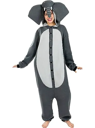 Funidelia Onesie Costume Elefante Adulto L-XL Grigio
