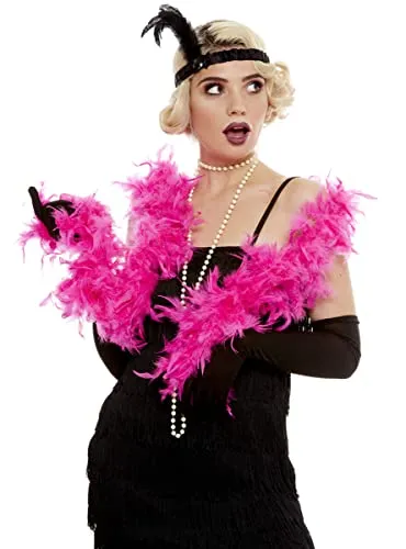 Funidelia Boa piume rosa anni 20 cabaret