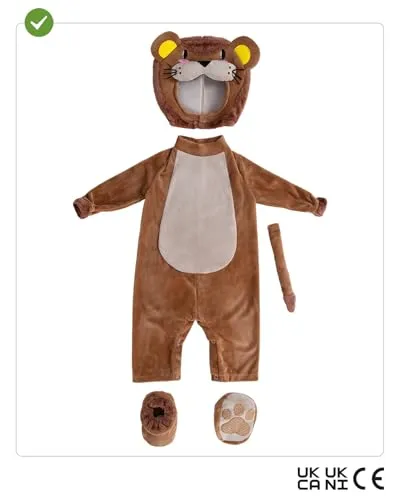 Funidelia Leone costume neonato completo marrone animali