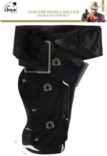 P'tit Clown 16830 Cintura Cowboy Adulto Nera Finta Pelle