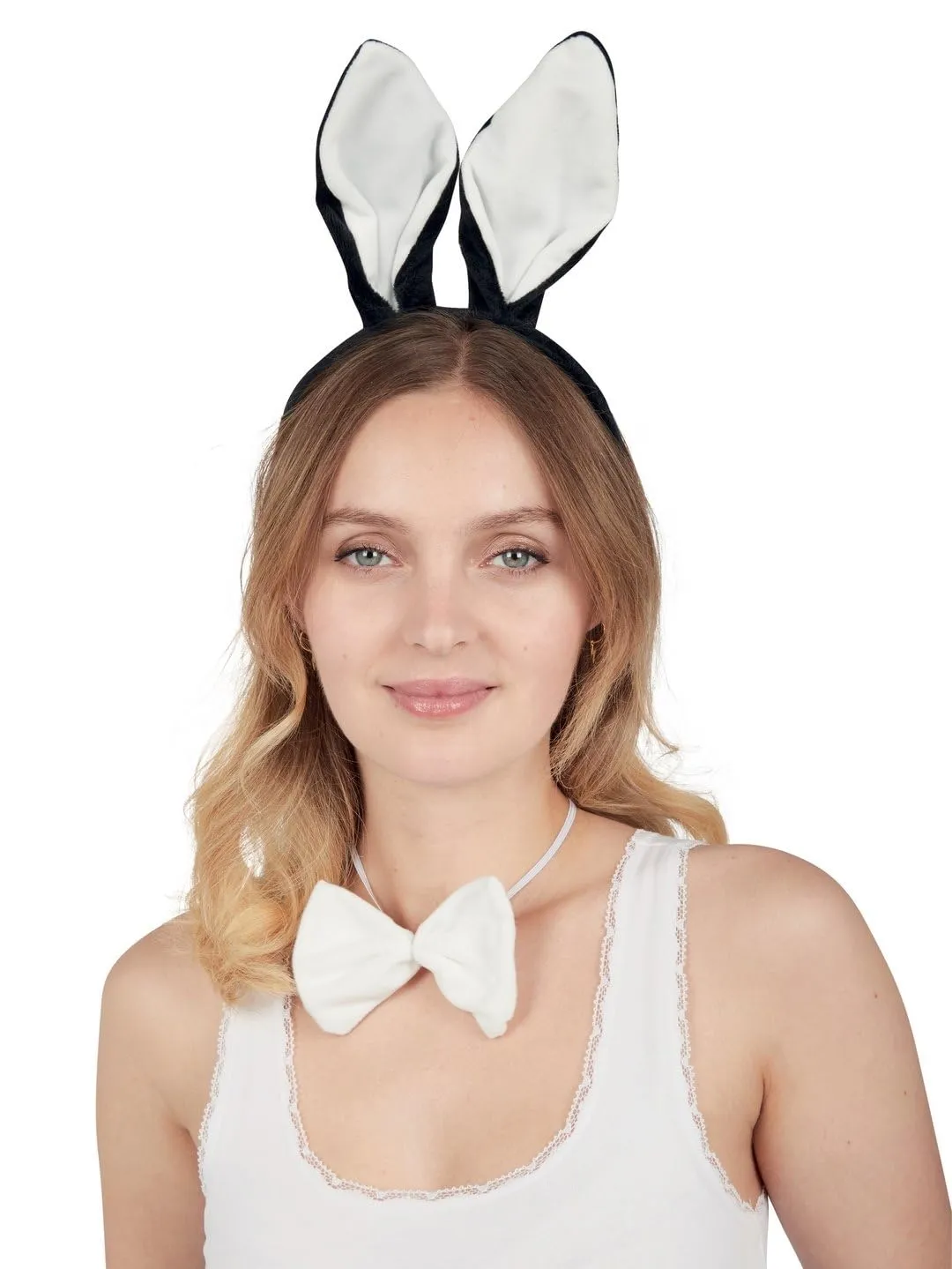 P'tit Clown re14001 set coniglio bianco nero con coda