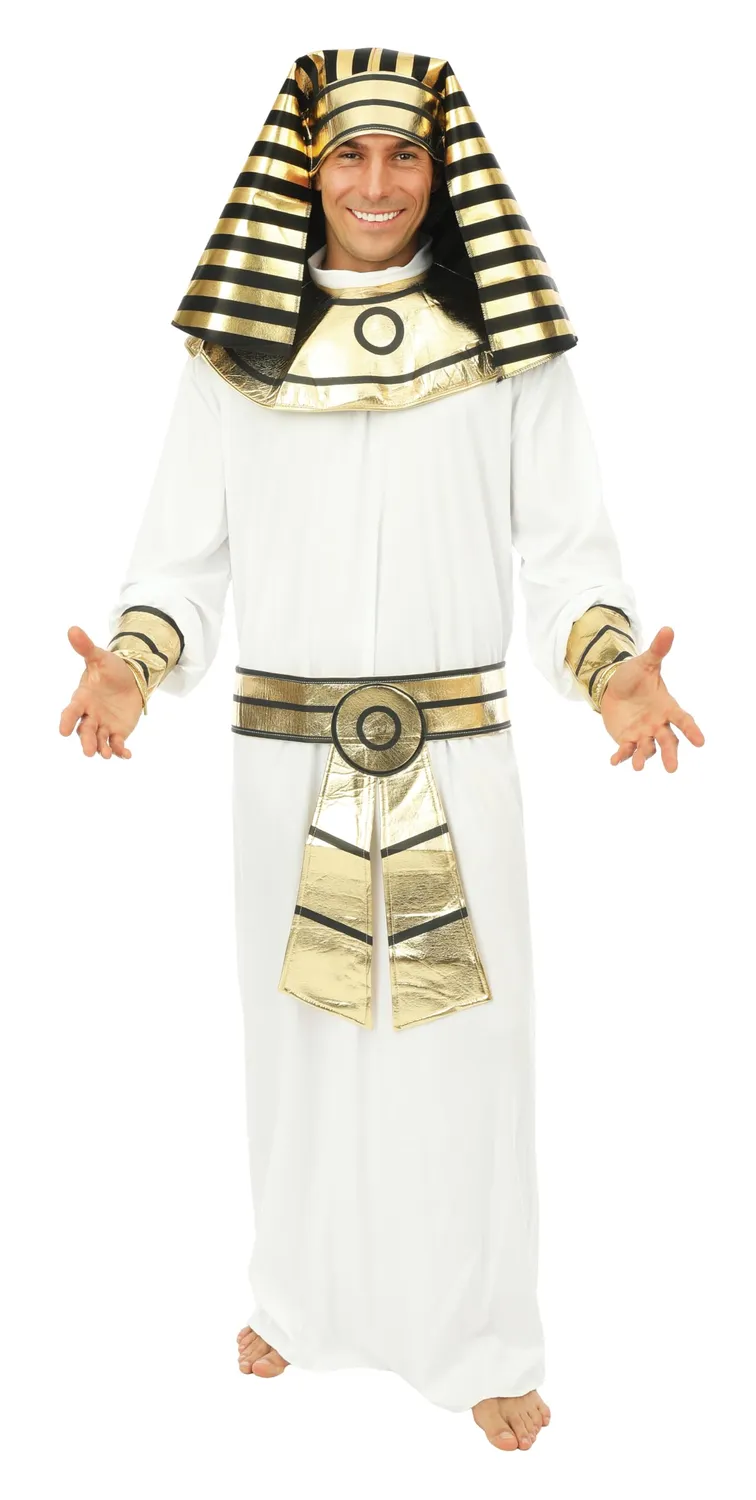 P'tit Clown costume faraone adulto bianco egiziano