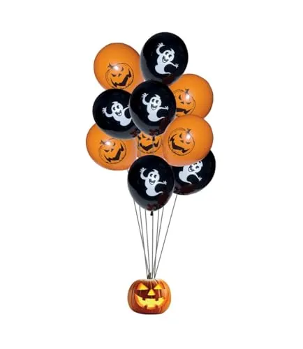 P'tit Clown palloncini Halloween arancioni neri 23 cm 10 pz
