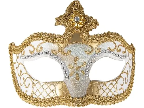P'tit Clown Lupo Veneziano maschera bianco plastica