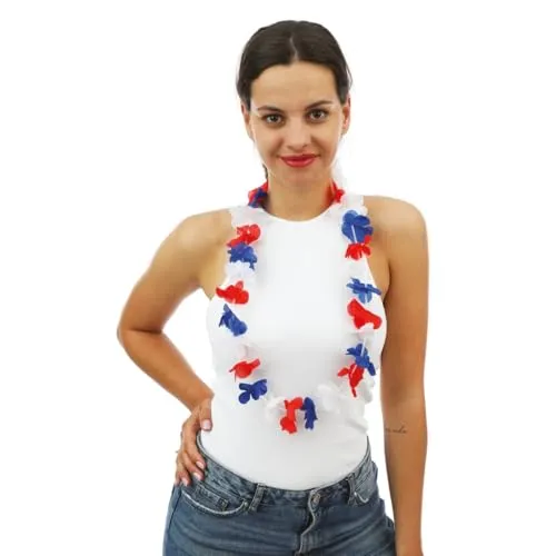 P'tit Clown 58000 collana hawaiana 50 cm blu bianco rosso