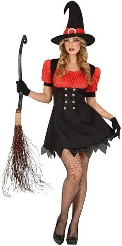 Fiestas Guirca Strega Sexy costume donna rosso nero taglia S