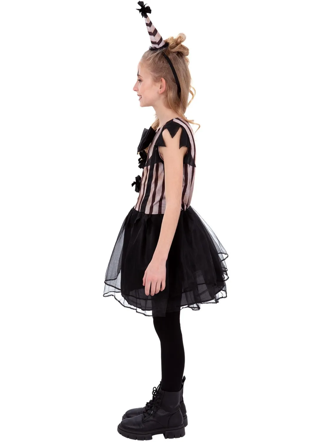 Smiffys Dark Vintage Clown costume pagliaccio bambina con cappello