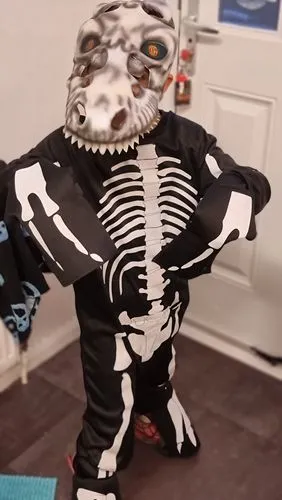 Smiffys T-Rex Skeleton costume bambino S 4-6 anni con maschera 3D