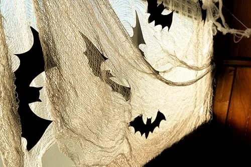P'tit Clown tessuto pipistrelli nero 400 cm per Halloween