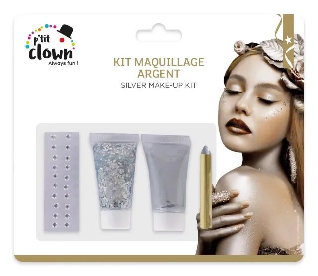 P'tit Clown 23353 Kit Trucco Argento Brillante Glitter