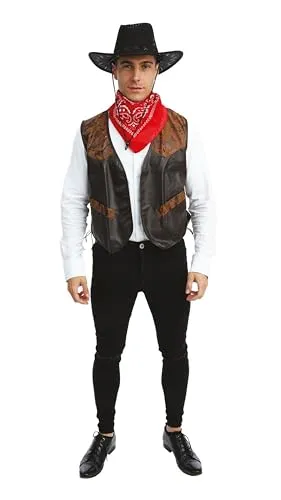 P'tit Clown 50670 gilet similpelle cowboy marrone taglia unica