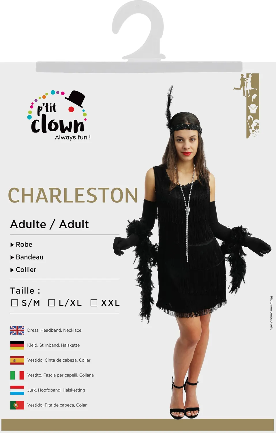 P'tit Clown Charleston vestito anni 20 rosso L-XL