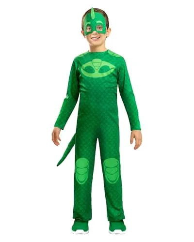 Funidelia Geco PJ Masks costume bambino 3-4 anni deluxe verde