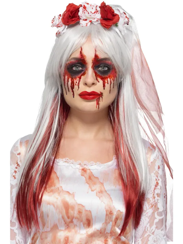 Smiffys Blood Drip Bride Kit Trucco Aqua Sposa Zombie