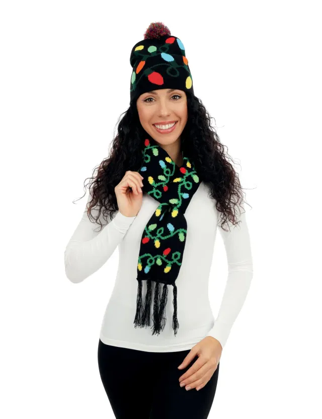 P'tit Clown 48334 Set Cappello e Sciarpa Natale Ghirlanda
