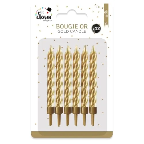 P'tit Clown Oro Candele Torta con Bobina 10 pz