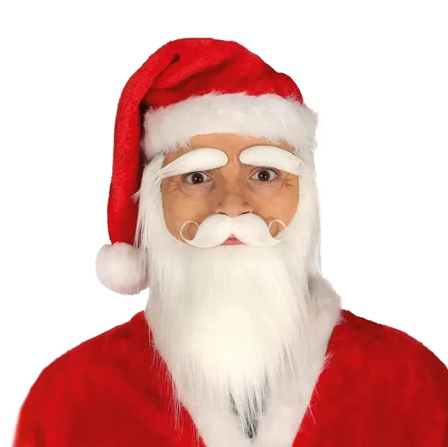 Fiestas Guirca Barba Baffi Sopracciglia Babbo Natale barba finta bianca