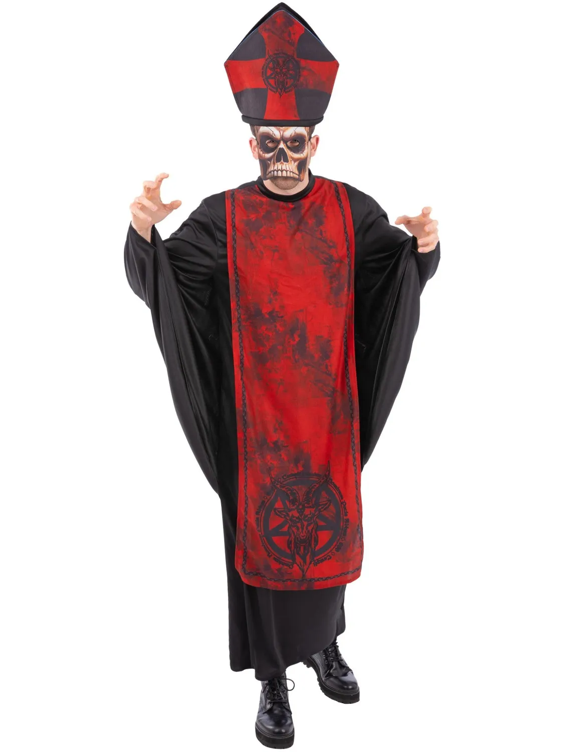 Smiffys Cardinal Sin costume uomo nero M/L teschio