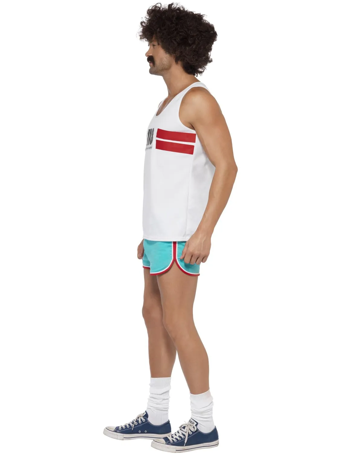 Smiffys 118118 Runner costume uomo bianco con shorts