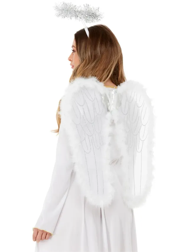 Smiffys Angel Set ali e aureola donna bianche 55x50 cm