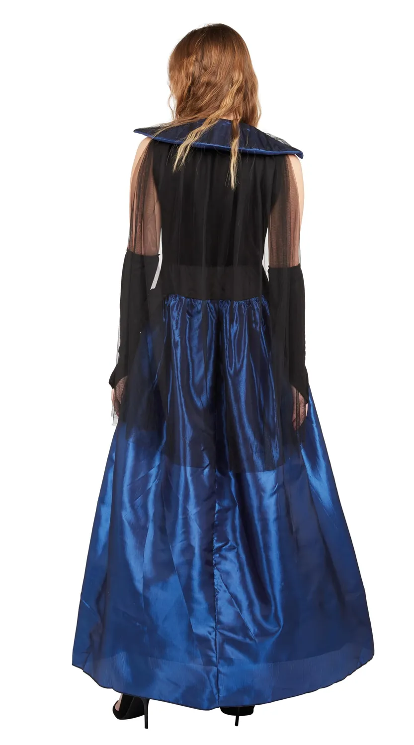 P'tit Clown Contessa Gotica costume donna blu con mantello