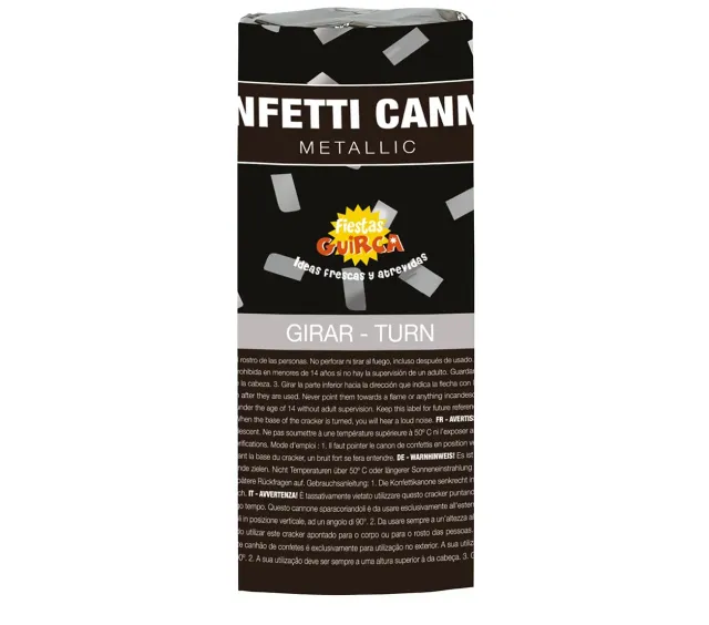 Guirca cannoni coriandoli argento 10,5 cm 3 pz