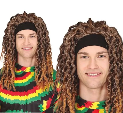 Guirca Dreadlocks parrucca multicolore con nastro
