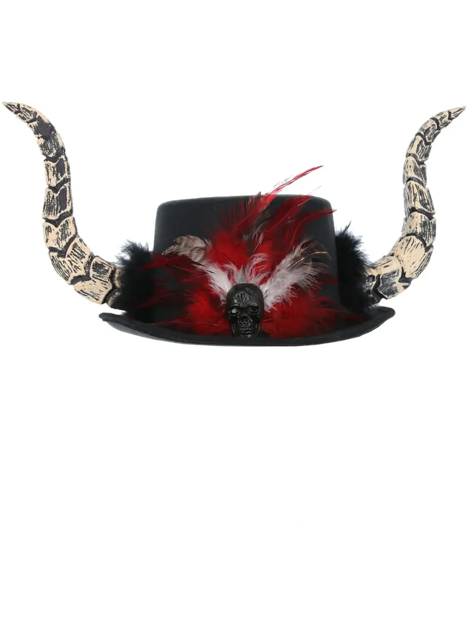 Smiffys Cappello Voodoo con Corna Piume e Teschio