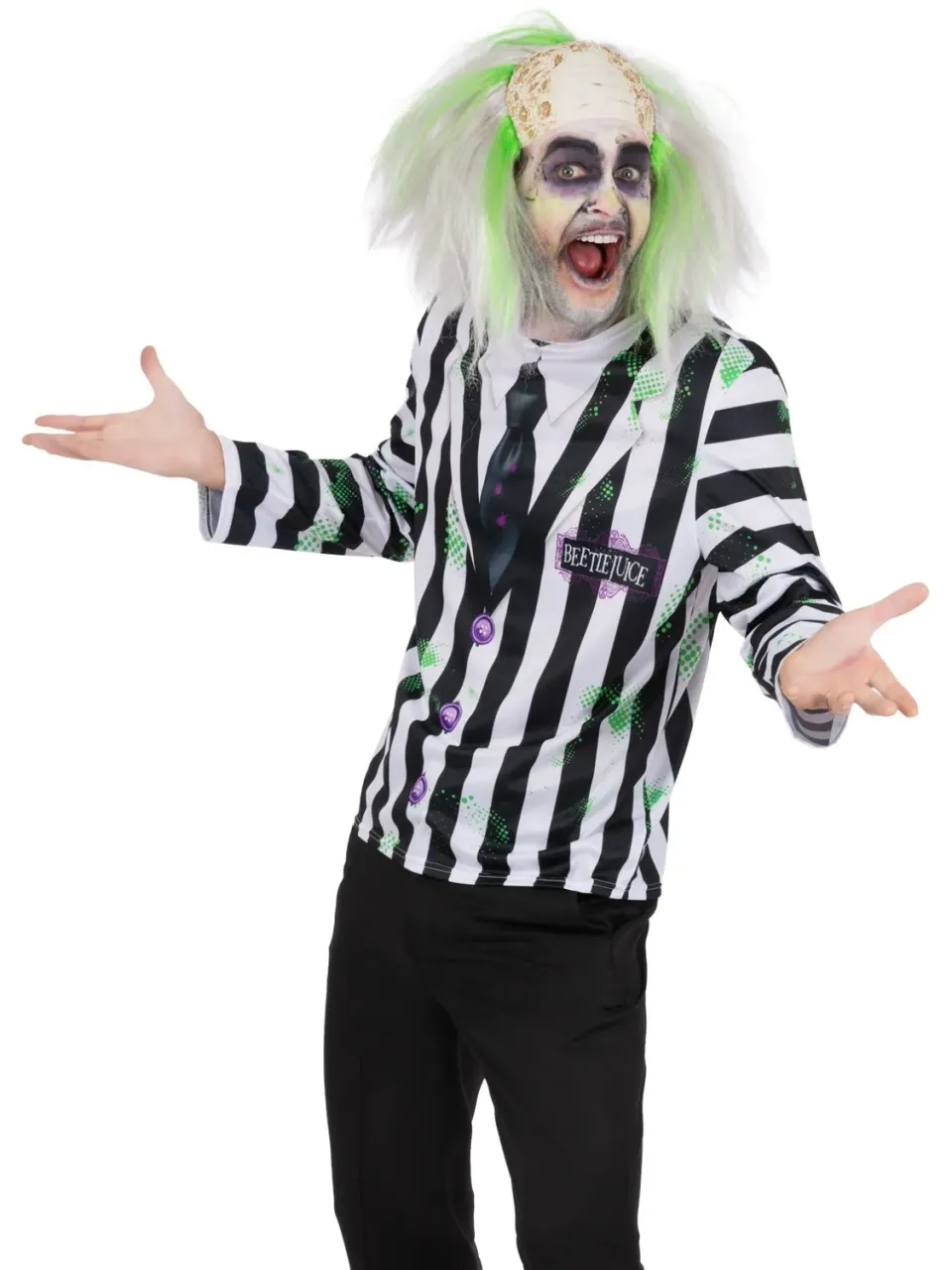 Smiffys Beetlejuice maglia uomo taglia M strisce