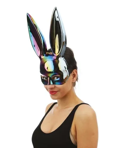 P'tit Clown 23392 coniglio mezza maschera nero iridescente
