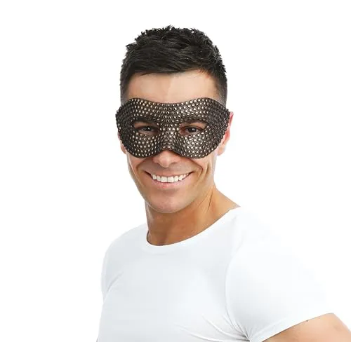 P'tit Clown 23372 maschera veneziana nera con piume