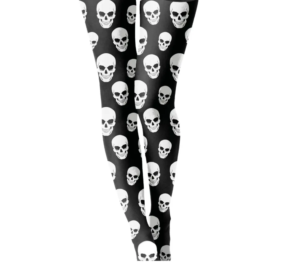 Fiestas Guirca Collant Teschi Nero Halloween Donna