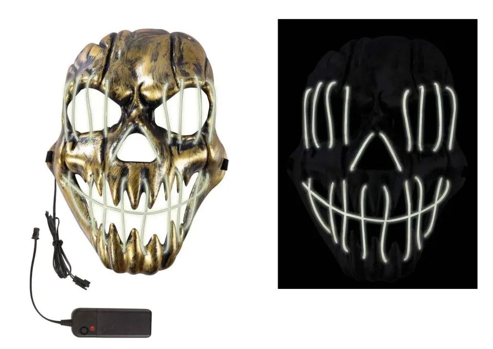 P'tit Clown 15008 Maschera Scheletro Adulto LED 3 modalità