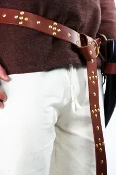 La Bottega di Merlino Vichinga cintura pelle marrone vera pelle