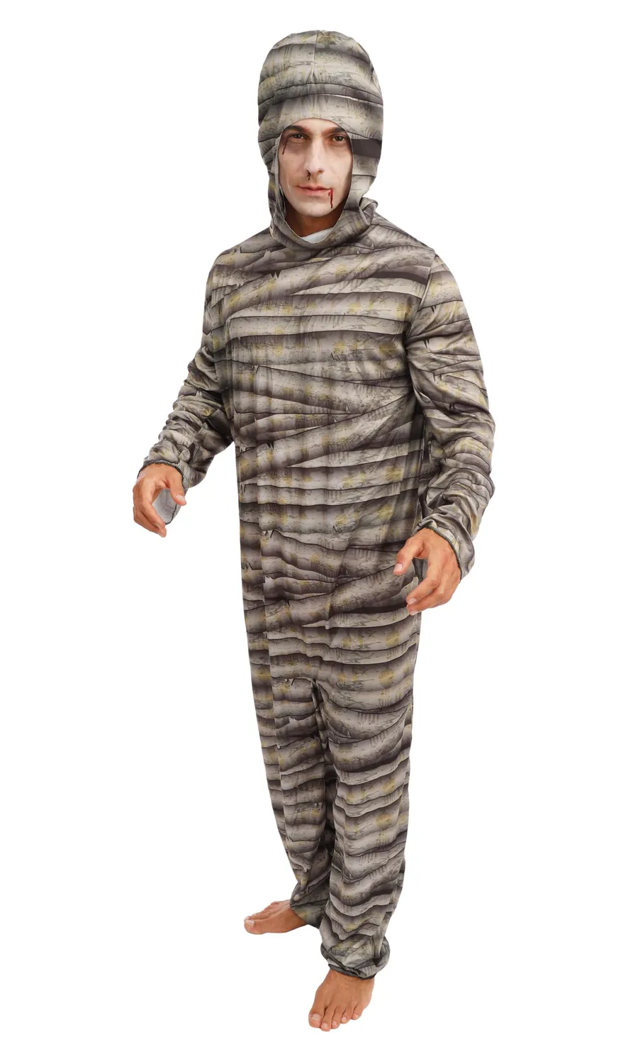 P'tit Clown Costume Mummia Adulto L-XL con Cappuccio