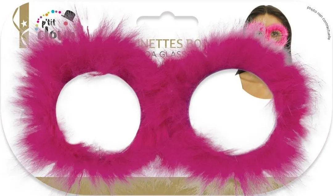 P'tit Clown 23818 occhiali carnevale boa rosa
