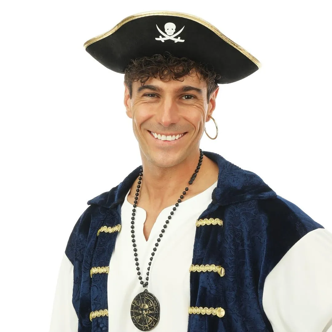 P'tit Clown 24600 cappello pirata nero oro adulto