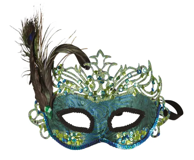 P'tit Clown 23375 maschera lupo pavone paillettes lusso