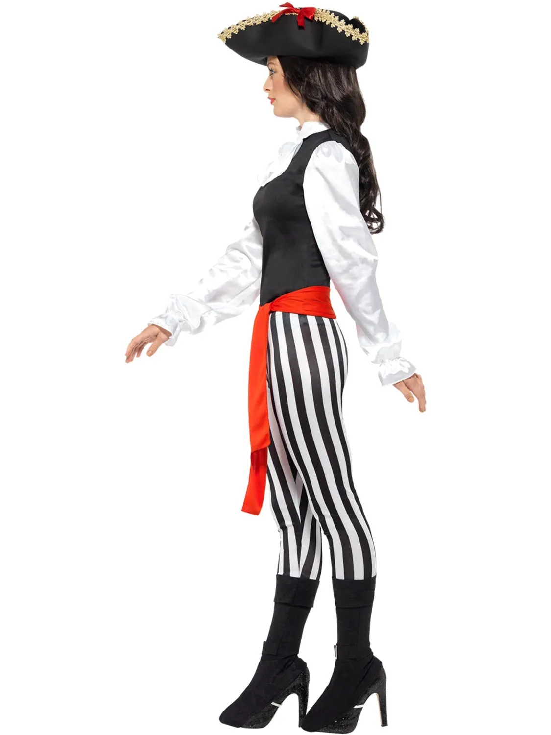 Smiffys Pirate Lady costume donna L nero bianco rosso