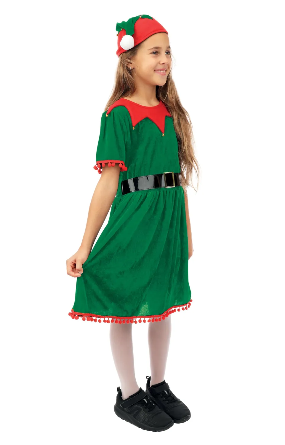 P'tit Clown Christmas Elf Dress Costume Elfo 10-12 Anni Verde