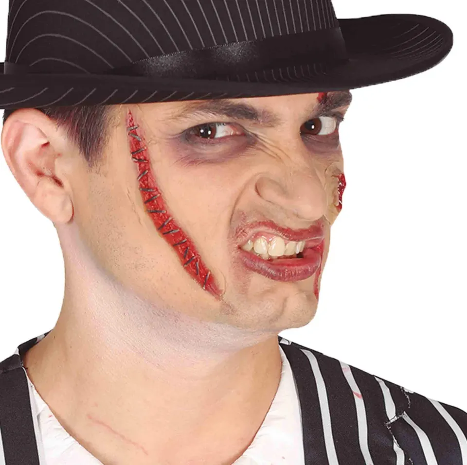 Fiestas Guirca Cicatrice Lattice trucco Halloween con colla